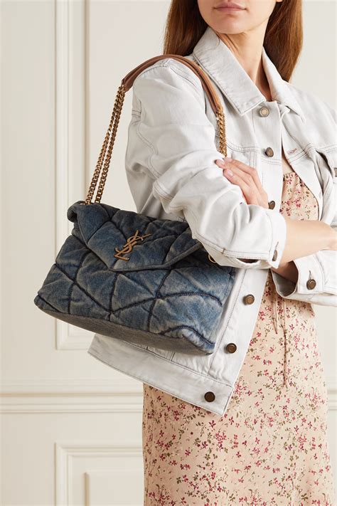 saint laurent quilted denim bag